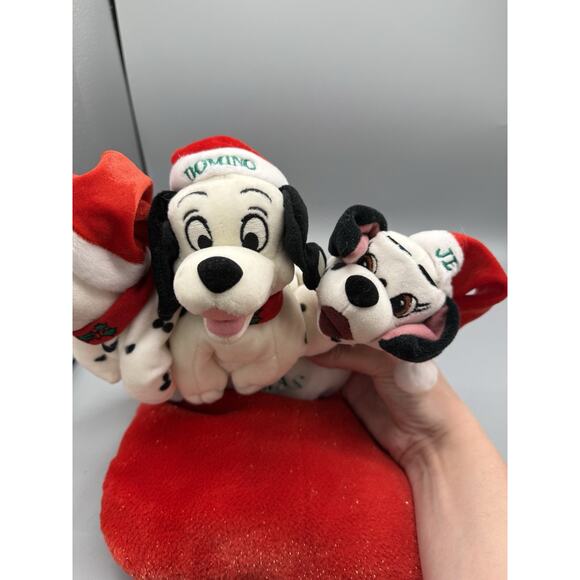 Disney 101 Dalmatians Christmas Stocking Plush Puppies Domino Lucky Jolly - Picture 2 of 6